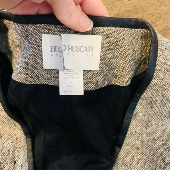 Hugo Buscati Wool Blazer Jacket Sz 2 Gray 1773 - Picture 2 of 7